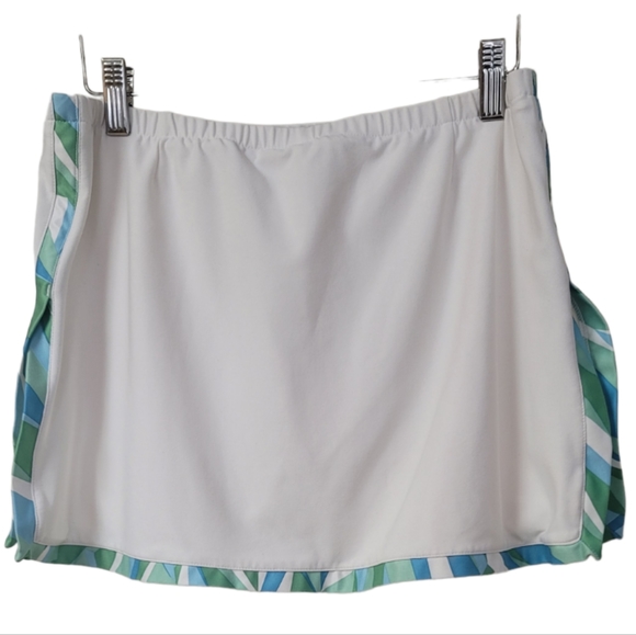 Nike Women's Running Skort White Green Blue Elastic Waistband, Size Medium - Picture 2 of 10